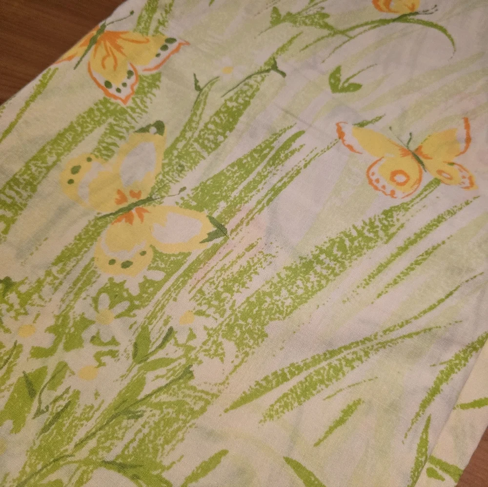 Floral Butterfly Vintage Full Top Flat Sheet Only